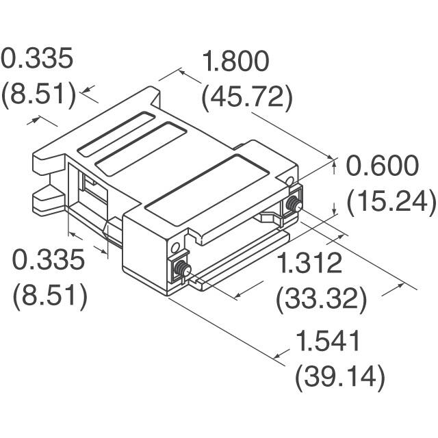 975-015-020-121 NorComp Inc.  Capots de connecteurs D-Sub en forme de D